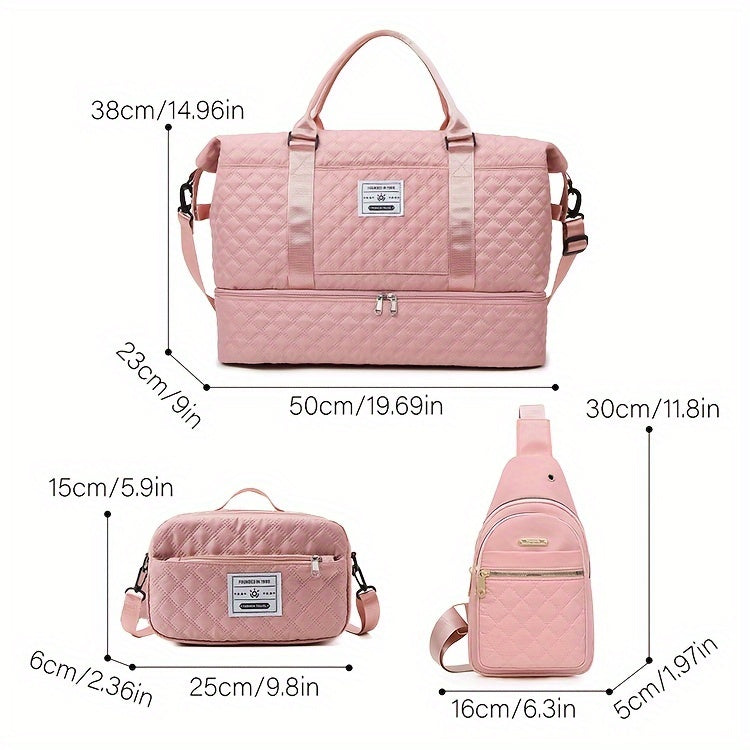 Large Capacity Multifunctional Travel Bag Set - Daily Travel Vacation Business Trip Clothes Toiletries Storage Bag, New Simple Fitness Bag