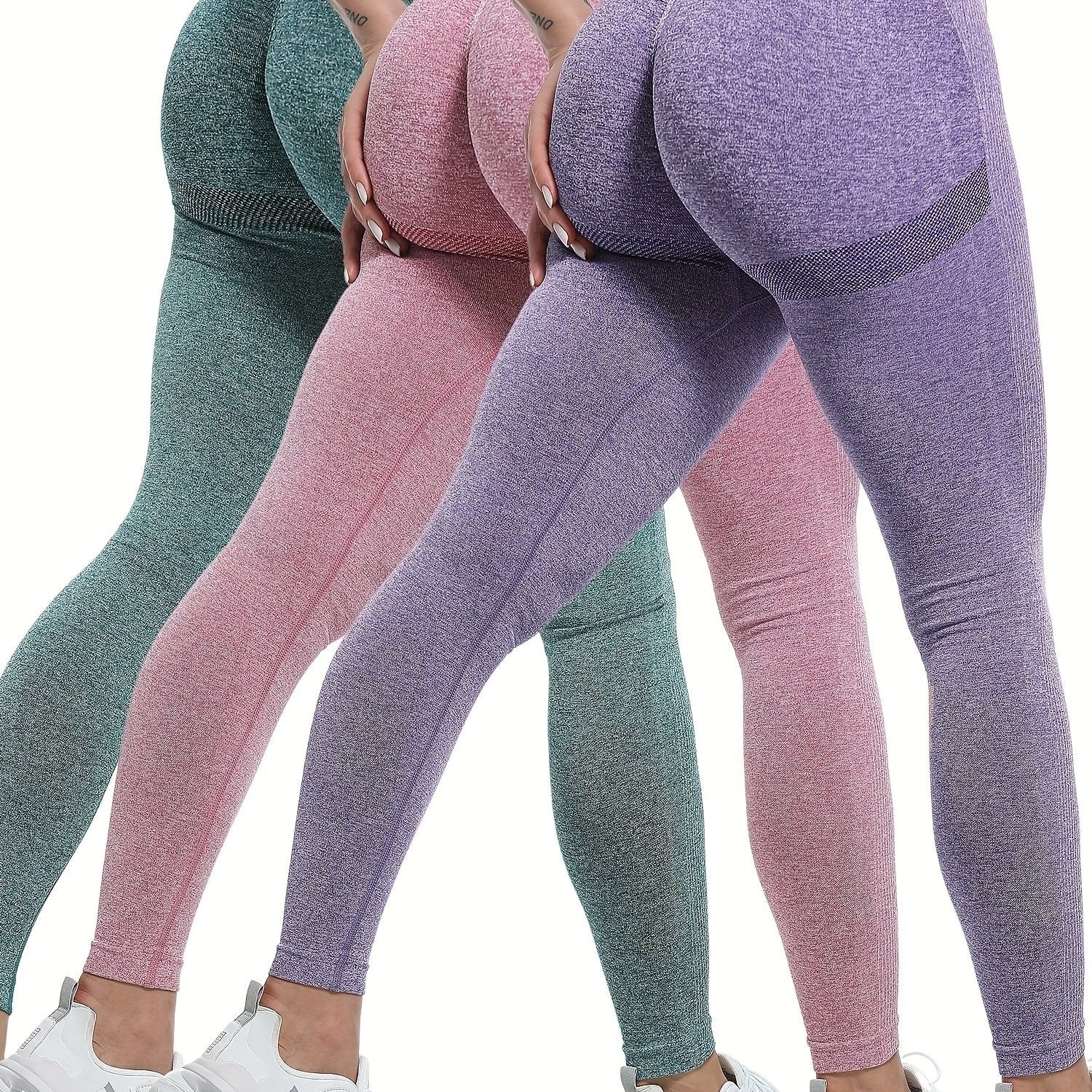 3pcs Women Seamless Soft Sports Leggings, High Waisted Workout Gym Yoga Pants - Breathable, Stretchy Fabric - For Women - Perfect for Yoga, Running, Fitness - Ideal Gift for Fitness Enthusiasts