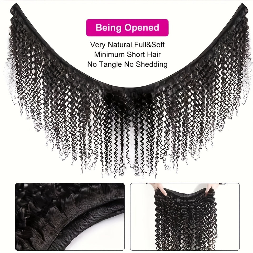 3 Bundles Deep Wave Human Hair Bundles 3 Bundles Deals Human Hair Extensions 12A 100% Unprocessed Virgin Brazilian Deep Curly Bundles Human Hair Remy Curly Weave Hair Bundles Natural Black Color