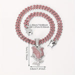 [Pink Rose Ladies Pendant] Elegant Pink Rose Pendant Necklace - Full Water Drill, Perfect for Daily Wear and Gifts