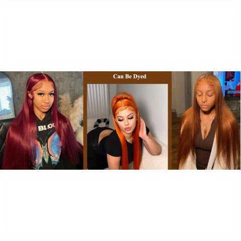 Honey Blonde 13X4 HD Lace Front Wig Human Hair Highlight Straight Lace Frontal Wigs Human Hair Pre Plucked 28 Inch 180 Density Ombre Wigs for Women P4/27 Colored Glueless Wig with Baby Hair