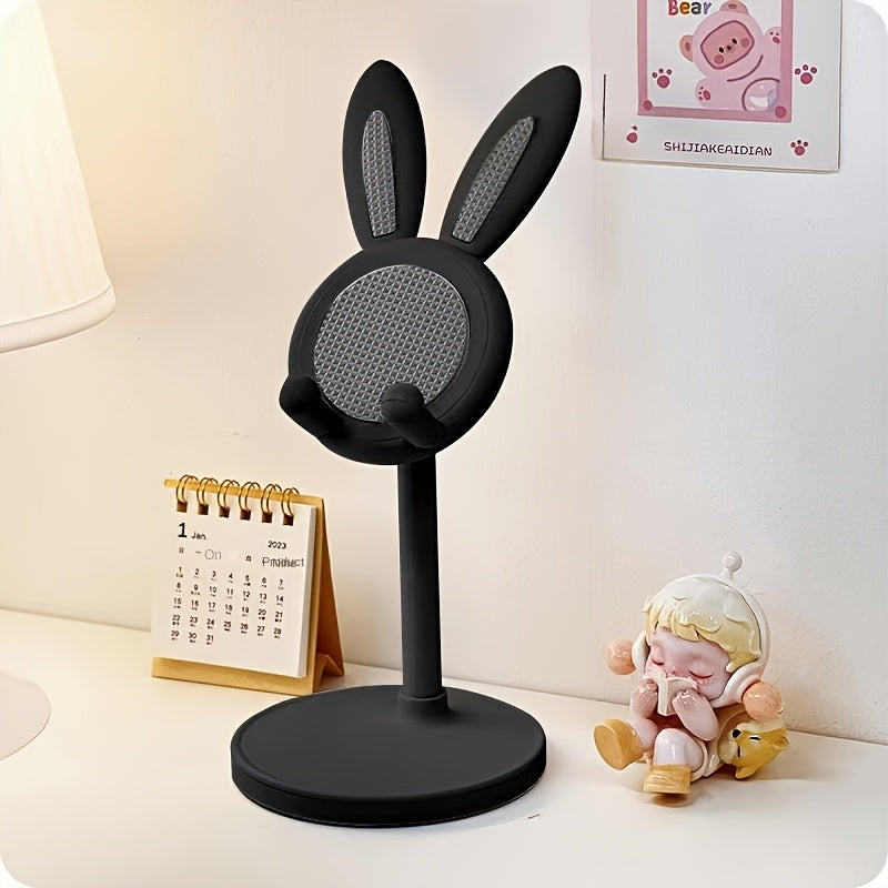 Cute Bunny Adjustable Phone Stand, ABS Material, Universal Desktop Holder, Stable Grip, Portable Design, Ideal Gift for Apple, Huawei, Samsung, Xiaomi & More, Versatile Use