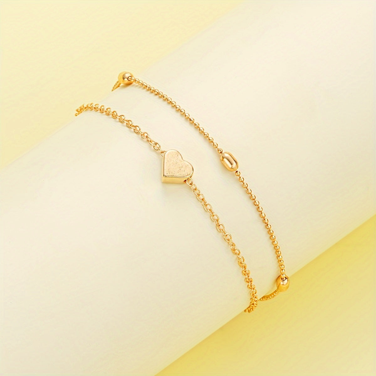 3pcs Simple Heart Imitation Pearl Necklace Bracelet Jewelry Set, Suitable for Women'S Dating, Holiday Gifts, Daily Matching