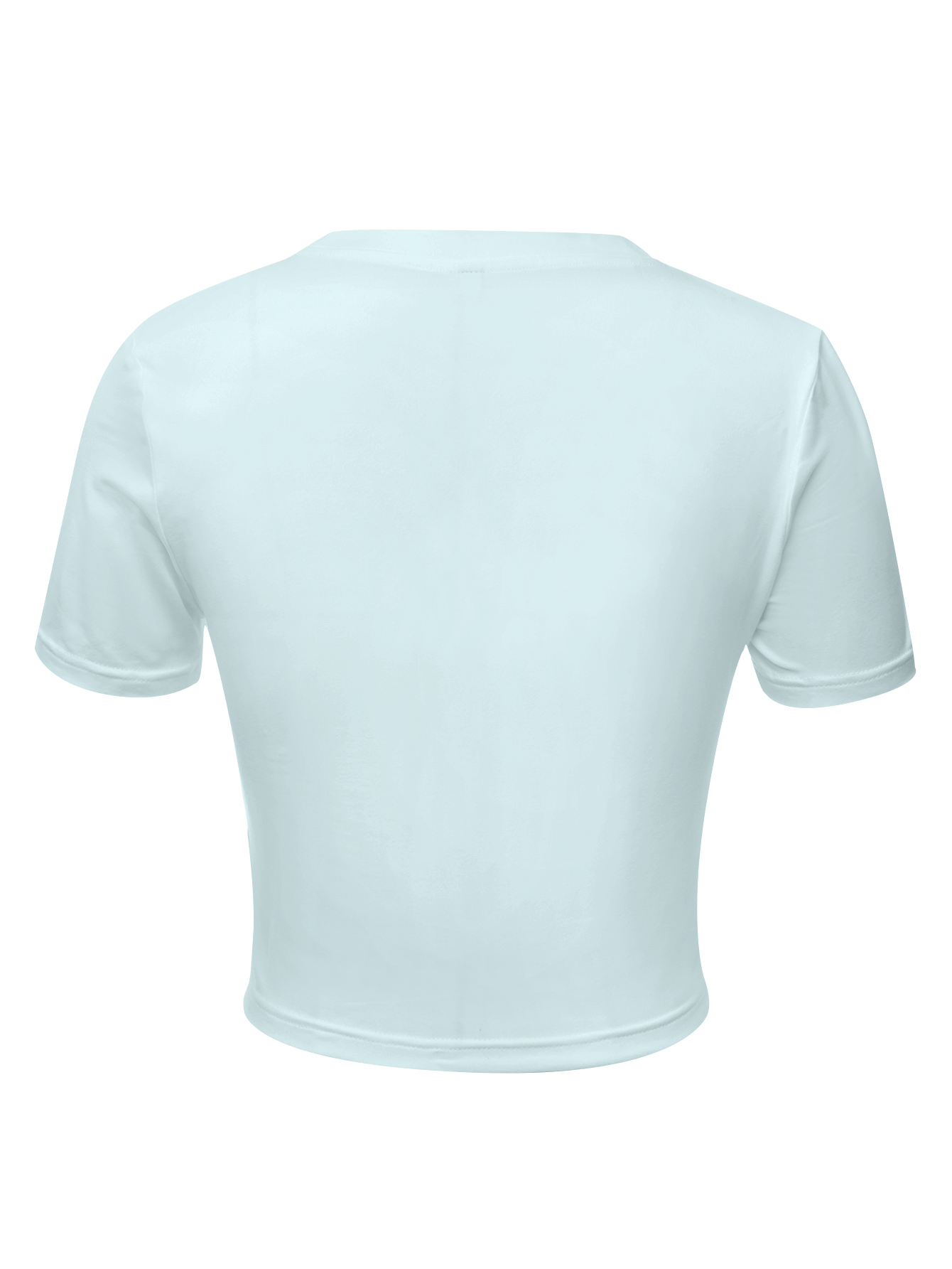 Women's Y2K Leopard Bow Print Cropped T-Shirt - Light Blue Soft Fabric, Machine Washable, Versatile Casual & Evening Wear, Style Statement Top | Elegant Design | Comfortable Fit, Leopard Print Shirt