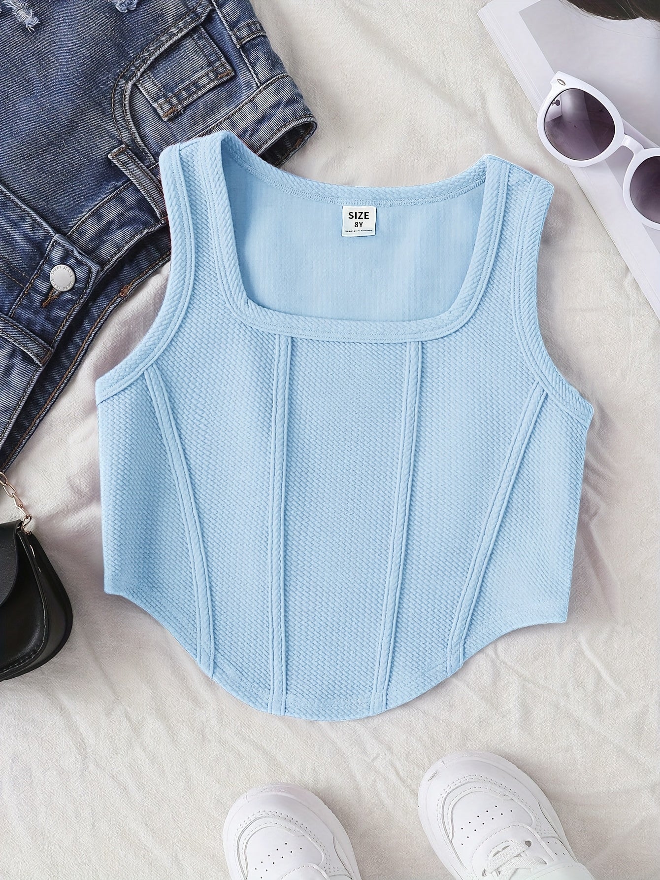 Athletic Fitted Tank Top for Older Kids, Breathable And Comfortable Casual Sportswear.