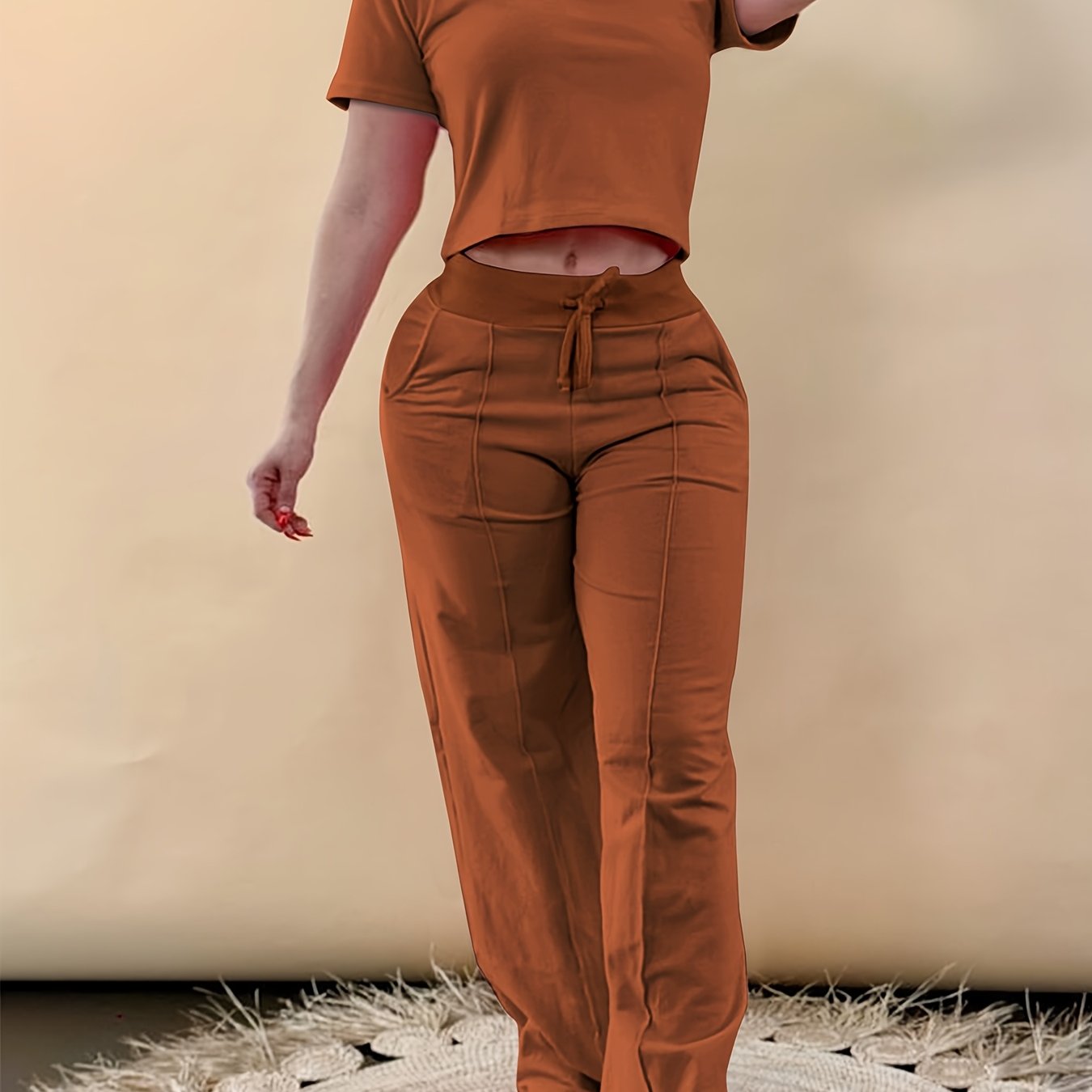 9001 Directional Vacation European And American Outdoor Sports Leisure Home Vacation Style Outfit Pants Set