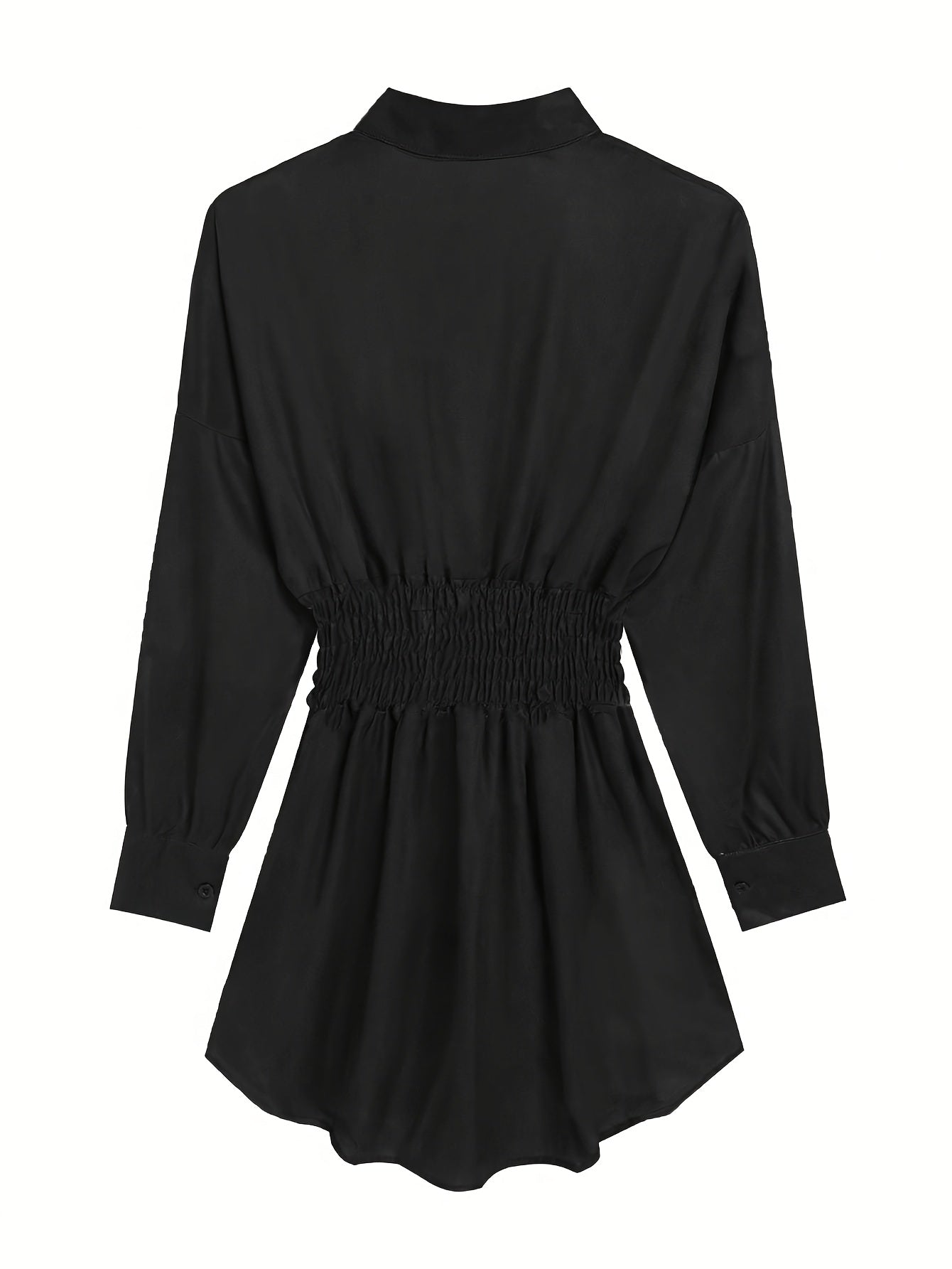 Women's Chic Navy Blue Long Sleeve Shirt Dress with Letter Print - Casual Polyester, Button-Up Collared Design, Machine Washable - Perfect for Spring/Summer/Fall, Seasonal Fashion|Collared Attire|Woven Textile
