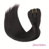 Straight Human Hair Clip In Hair Extensions For Women 100% Unprocessed Full Head Brazilian Virgin Hair Natural Black Color, 8/Pcs With 18Clips, 4.06 oz