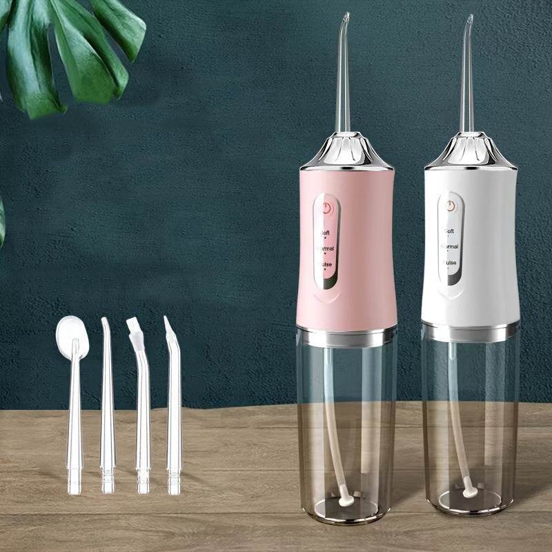 Smart Electric Water Flosser with Precision Pressure Control, 360° Rotating Nozzle - Deep Clean for Teeth & Gums, Replaceable Heads, USB Rechargeable Oral Irrigator for Home & Travel