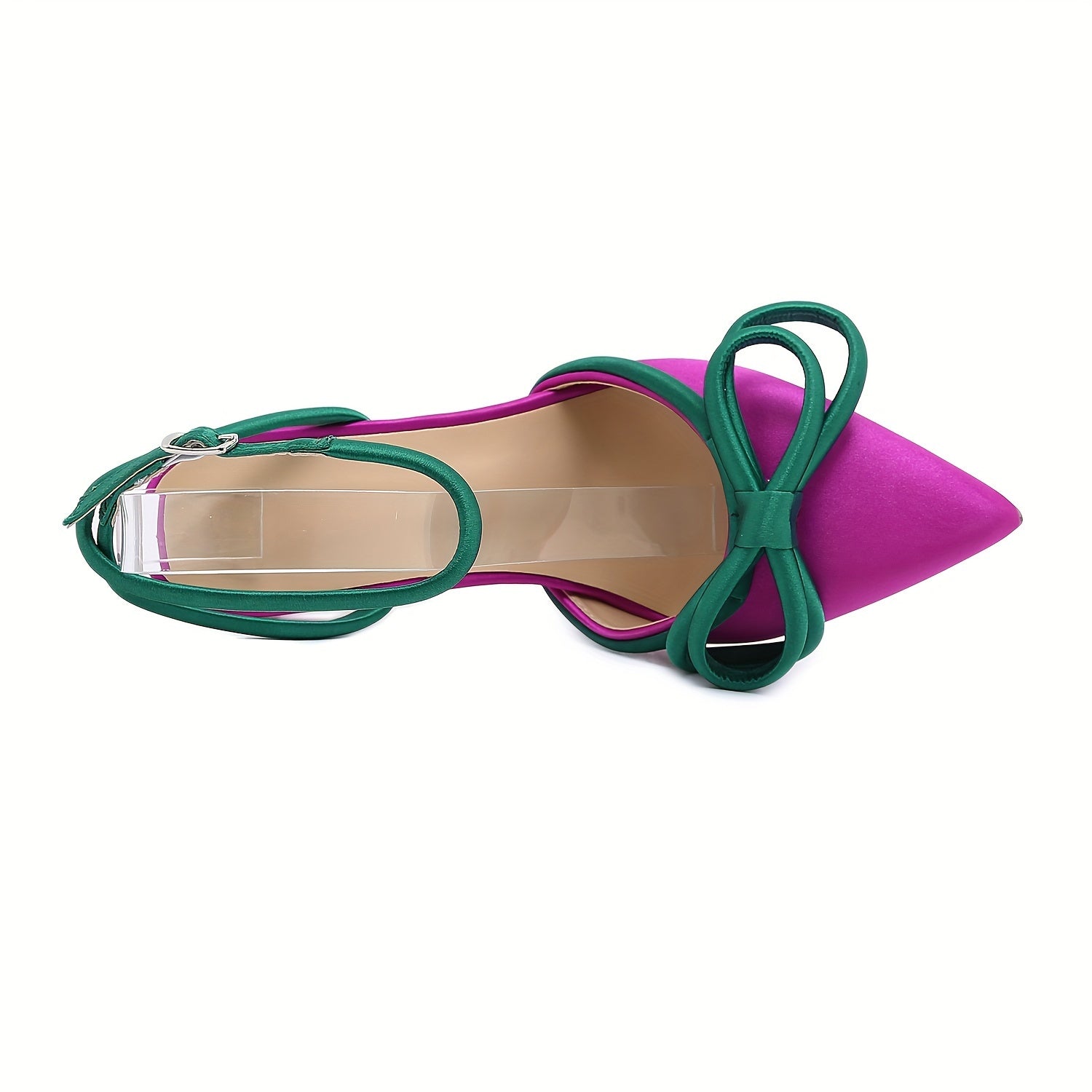 Elegant Bow-Knot Pointed Toe Stiletto Pumps, Solid Color Fabric Upper, Rubber Sole, with Huizhou Crafted for Women'S Fashion Party Shoes, Spring Season
