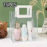 15pcs Heavy-Duty Clear PVC Gift Bags with Handles - Reusable, Ideal for Bridal Showers, Teen Parties, Weddings & Shopping, Party Essentials|Transparent Gift Bags|Durable Gift Bags