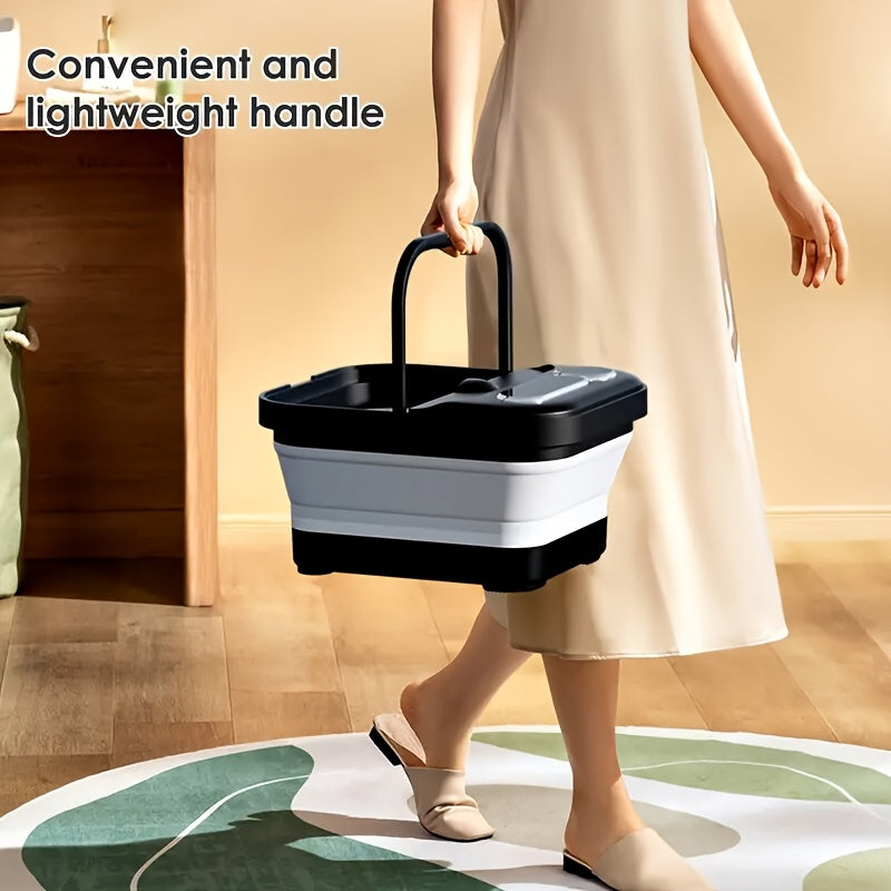Foldable Foot Massager With Heat, Temperature Control And Bubbles, Foot Spa With Touch Screen, 6 Rollers And Pumice Stones, Foot Soak
