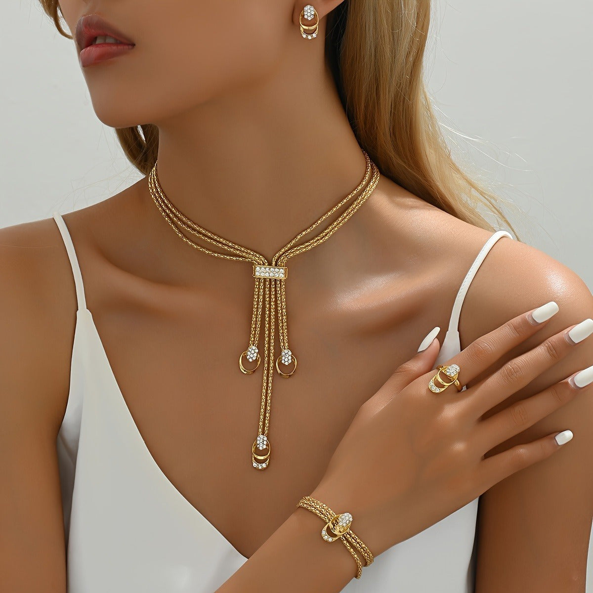 5pcs of Boho Chic fake jewelry Luxurious bride wedding party accessories classic everything