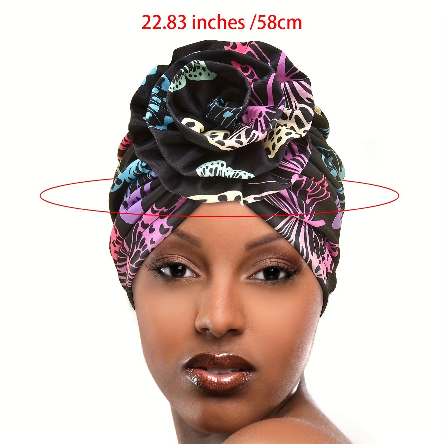 Elegant Women's Floral Turban Headwrap: Vibrant Colors, Soft Polyester Fabric, and Comfortable Elastic Design for a Chic Look