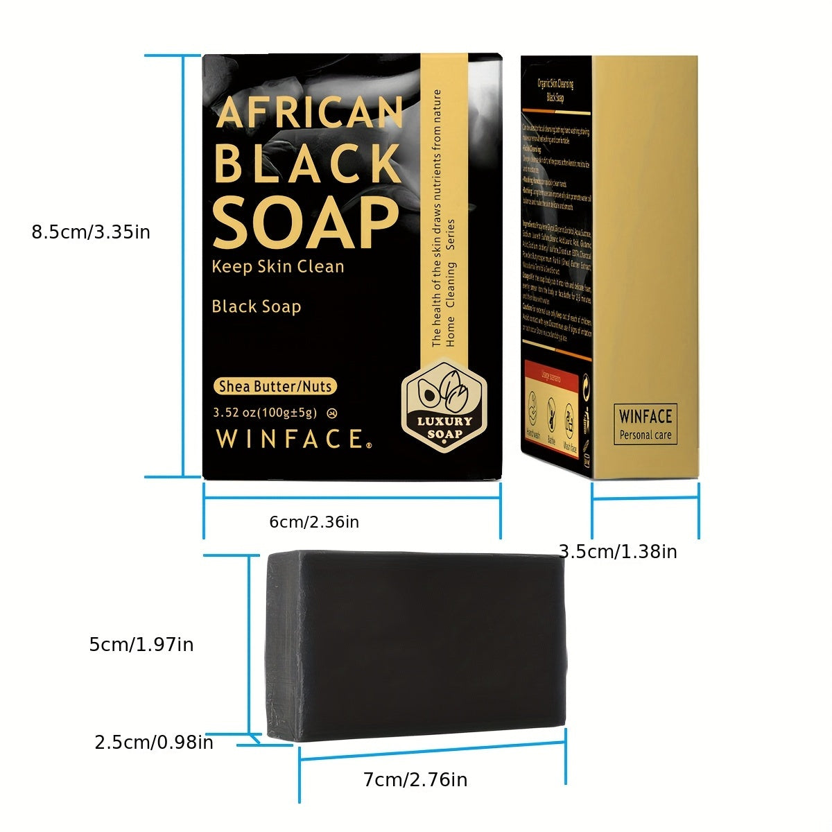 6 Bar*100g African Black Soap, Handmade Ancient Soap, Fruit Wood Cleansing, Moisturizing, Cleansing Soap, Nourishing Skin, Shower Soap, Deep Cleansing, Facial Cleansing, Mother'S Day Gift