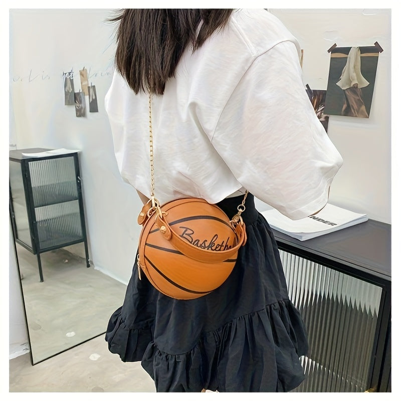 3 Hot-Selling Colors Available Ins Super Trendy Football Basketball Bag New Versatile Single-Shoulder Crossbody Korean Style Small Round Bag Women's Bag