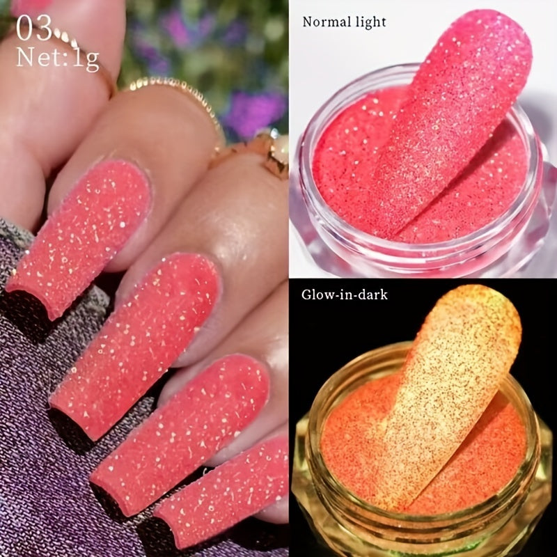 7-Piece Glow-in-the-Dark Nail Polish Set - Sparkling, Glittery, and Perfect for Nighttime Fun!