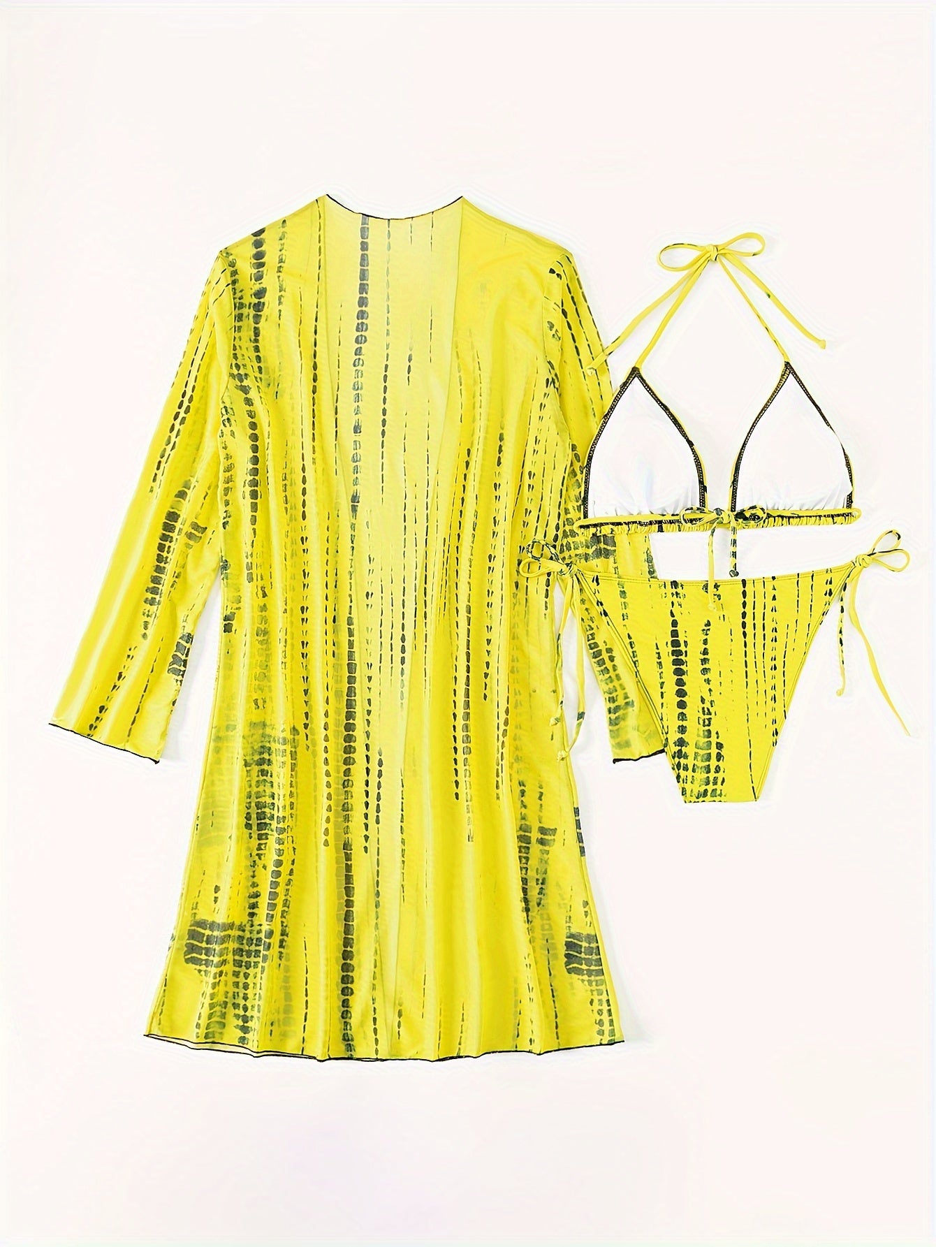 Three-piece Bikini Shawl Mesh Sunscreen Set