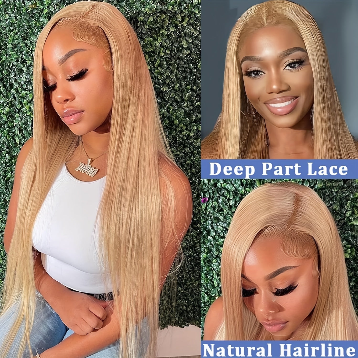 Hot Selling New Styles Honey Blonde Wig Human Hair 28 Inch 13x6 Lace Front Wigs Human Hair 180% Density Straight HD Blonde Lace Front Wigs Human Hair 27# Colored Glueless Wigs Human Hair Pre Plcuked with Baby Hair