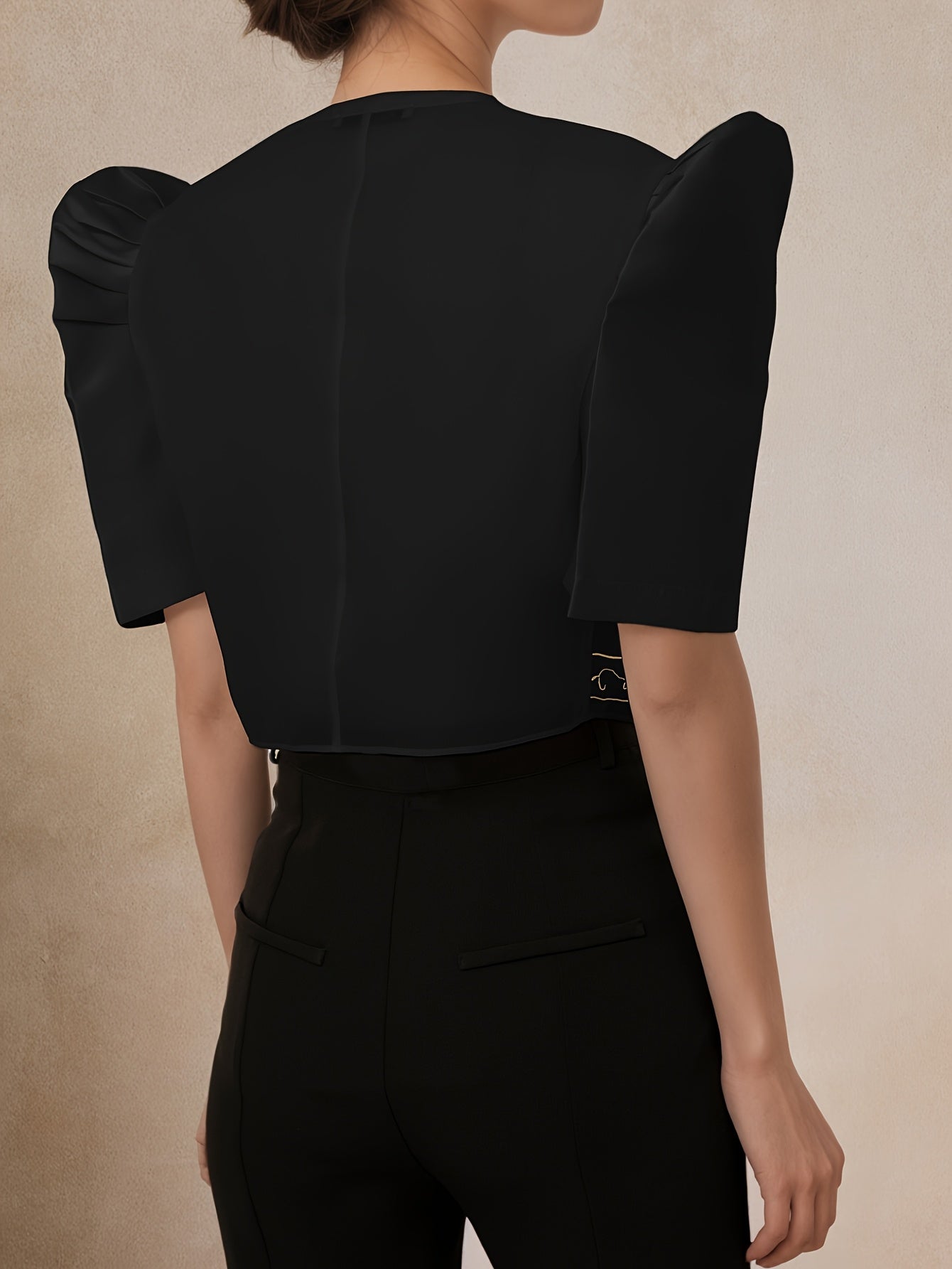 Women's Lightweight Floral Print Puff Sleeve Blouse - Semi-Sheer Round Neck Casual Chic Top for Work, Outings & Leisure | Spring Summer Machine Washable Shirt, Work Apparel | Elegant Design, Ladies Blouses