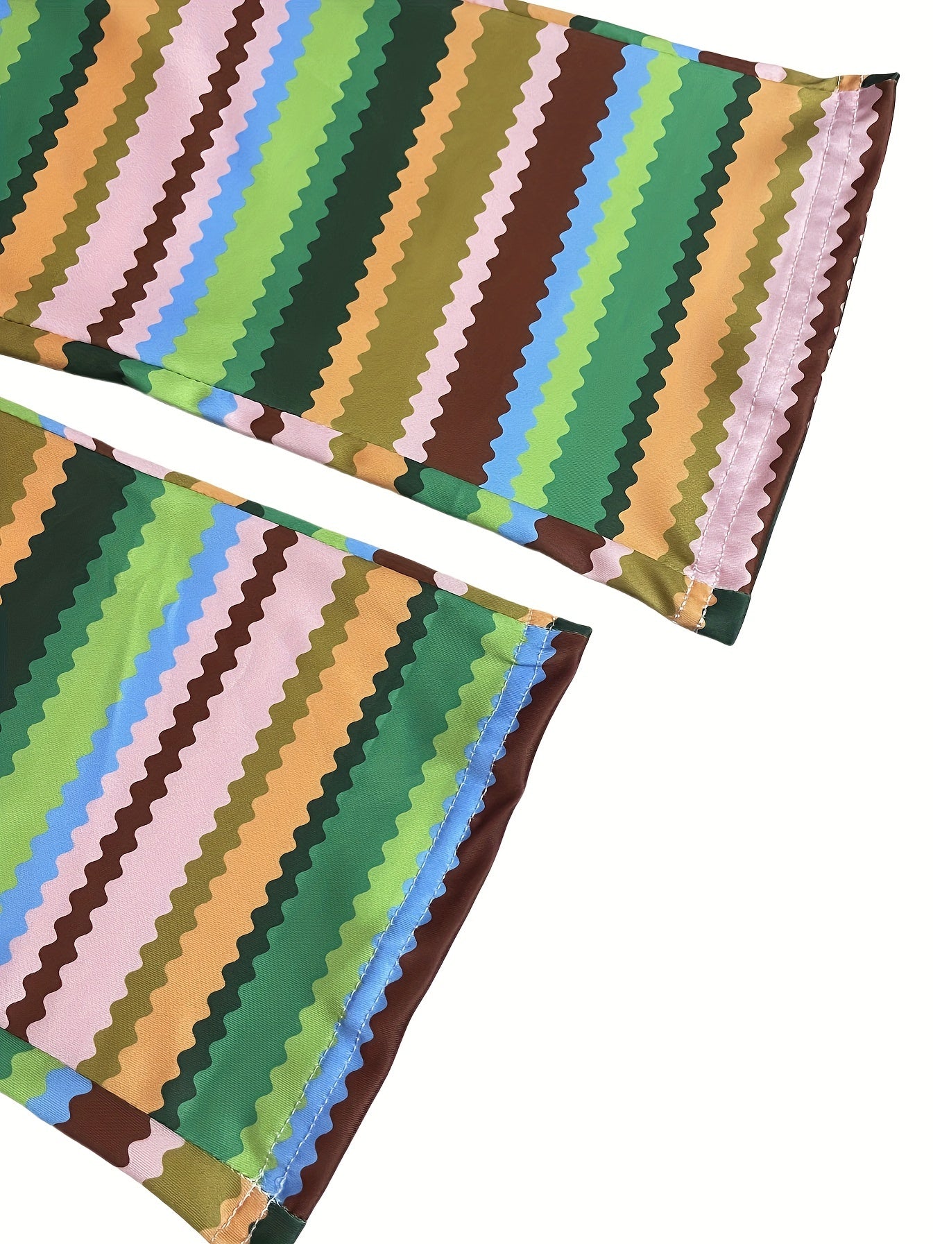 Colorful Striped Skinny Pants - Y2K High Waist Every Day Stretchy Pants - Women's Clothing - Stretchy Fabric - For Casual Wear - Perfect Gift for Fashionable Women