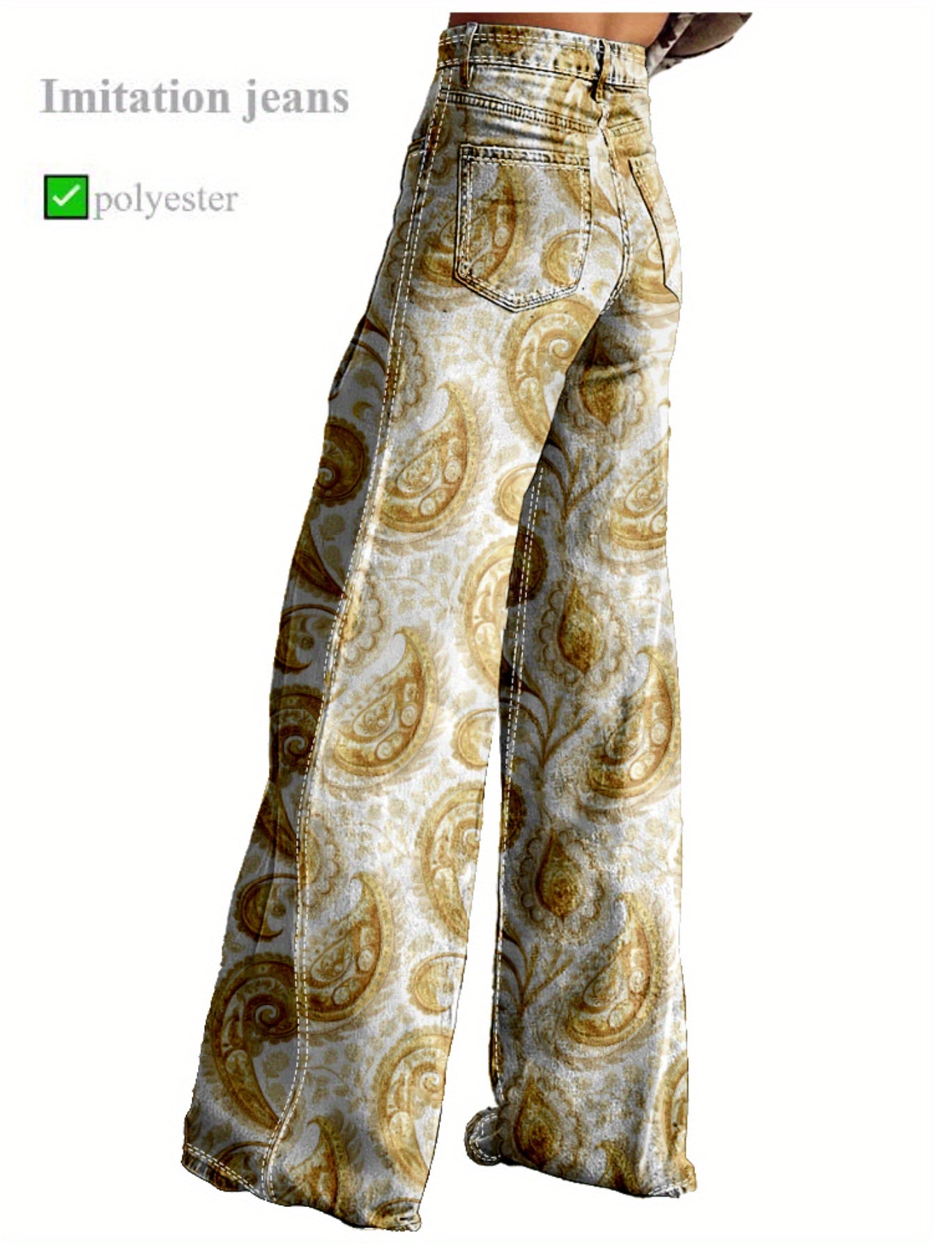 3D Printed Women's High-Waisted Wide Leg Pants - Abstract Floral Print Y2K Style Loose Baggy Flared Floor-Length Trousers, Polyester Casual Comfortable Machine Washable for Spring & Autumn, Spring Fall Attire | Y2K Fashion |