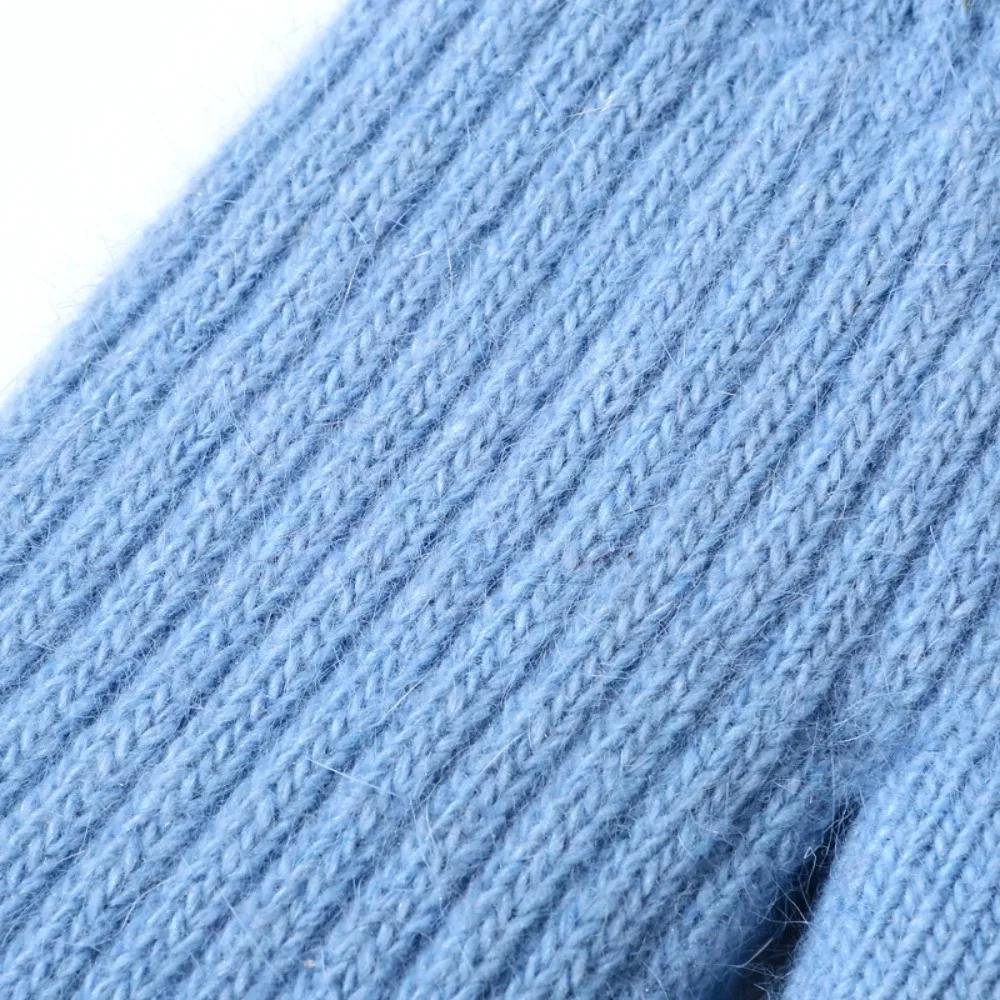 3-Pack CozyWarm Women'S Knitted Mittens - Polyester & Wool Blend, Elastic Windproof Fingerless Gloves for Driving and Cycling, Warm and Cozy Outdoor Accessories