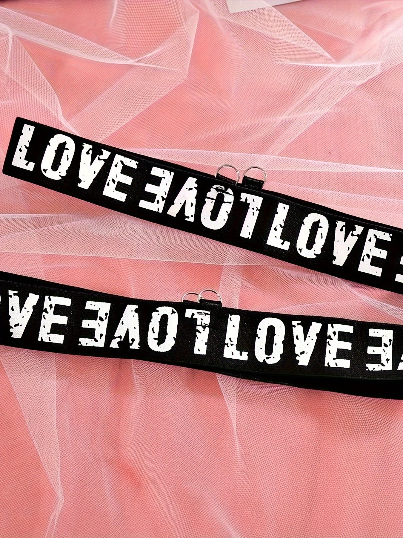 Sultry Letter Tape Chain-link Mesh Lingerie Set - Plunge Bra, Thong, and Garter Belt - Women's Sexy Underwear for Confidence Boost