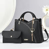 Elegant 2pcs Women's Handbag Set with Heart Tassel - Chic Colorblock Crossbody & Clutch Purse, Adjustable Strap, Magnetic Closure - Perfect Valentine's Gift
