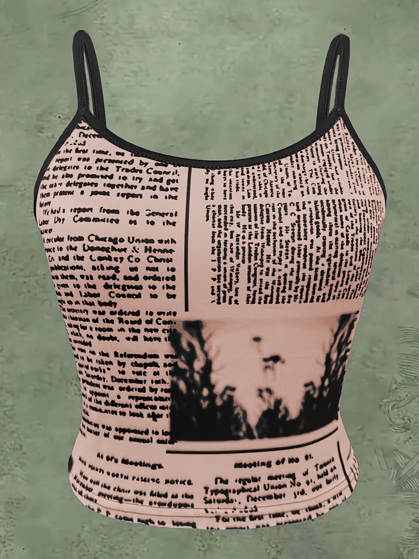 Sleeveless Tank Top with a Directional Letter Monster Print