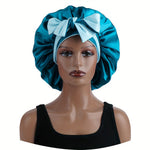 1pc Double-Layered Reversible Sleep Satin Bonnet with Long Straps, Hair Care Accessory for Women, Beauty Salon Hair Tools