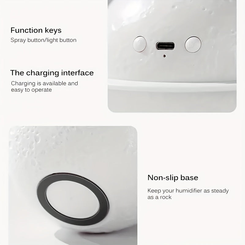 1pc Star-Shaped USB Humidifier with Mist Output, Silent Operation, 3-Level Adjustable Warmth, Aromatherapy, Reduces Stress & Helps Sleep, Decorative Plastic Air Atomizer with Ambient Night Light, Humidifier for Bedroom