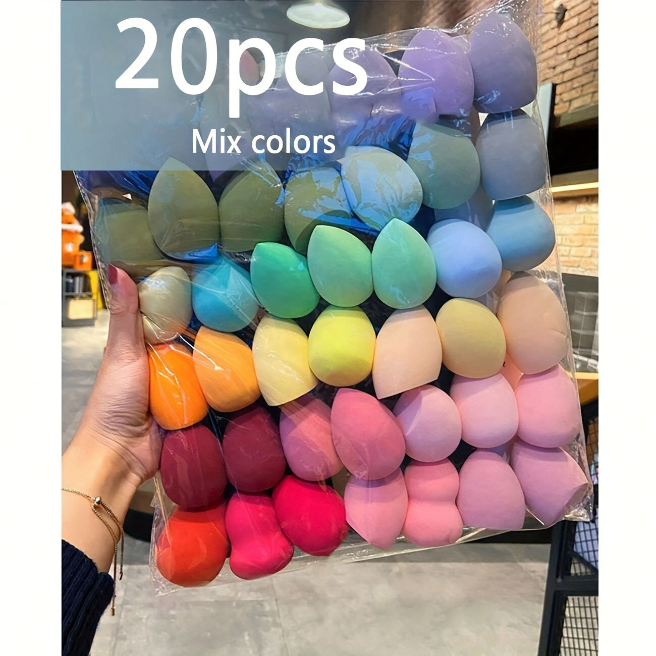 10/20/50/100Pcs Sponge Cosmetic Puff Bulk Wholesale Beauty Egg Set Water Drop Puff Makeup Egg Super Soft Make Up Blender