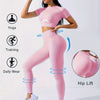 2pcs Sports Set, Short Sleeve Yoga Top & High Waist Running Workout Leggings - Breathable, Moisture-Wicking Fabric - For Women - Perfect for Yoga, Running, Gym & Fitness - Ideal Gift for Active Women