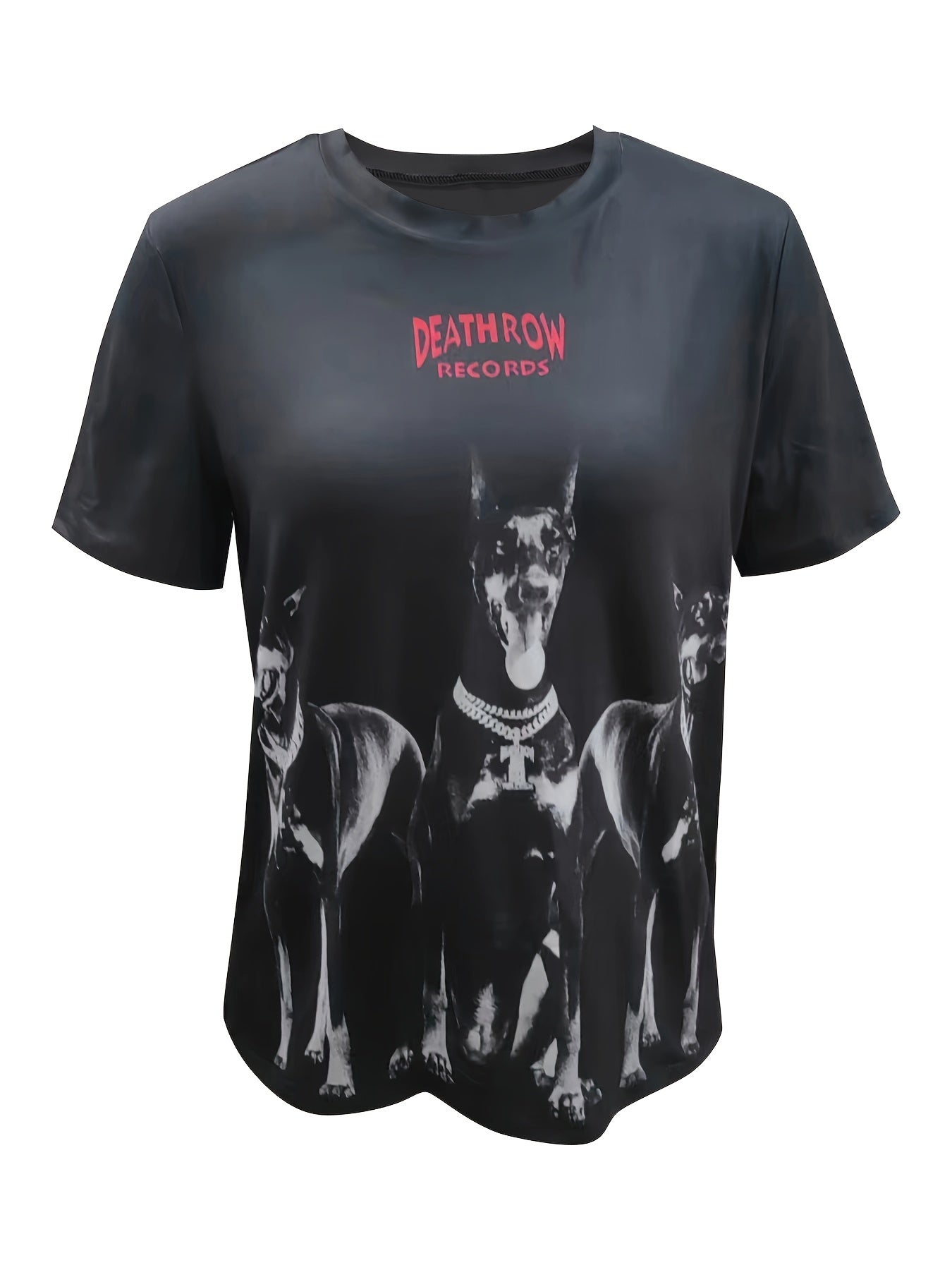 Dog Print Crew Neck T-Shirt, Casual Short Sleeve T-Shirt For Spring & Summer, Women's Clothing