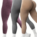 [3 Pack High-Waisted Tummy Control] 3 Pack Seamless High-Waisted Tummy Control Yoga Pants, Sport Style Athletic Leggings, Breathable Stretch Fabric for Gym & Casual Wear Wide Waistband