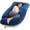 [Full Body Maternity Pillow] 60-inch Full Body Pillow - J-Shaped Maternity Pillow with Velvet Pillowcase - Back, Leg, and Tummy Support for Comfortable Sleep