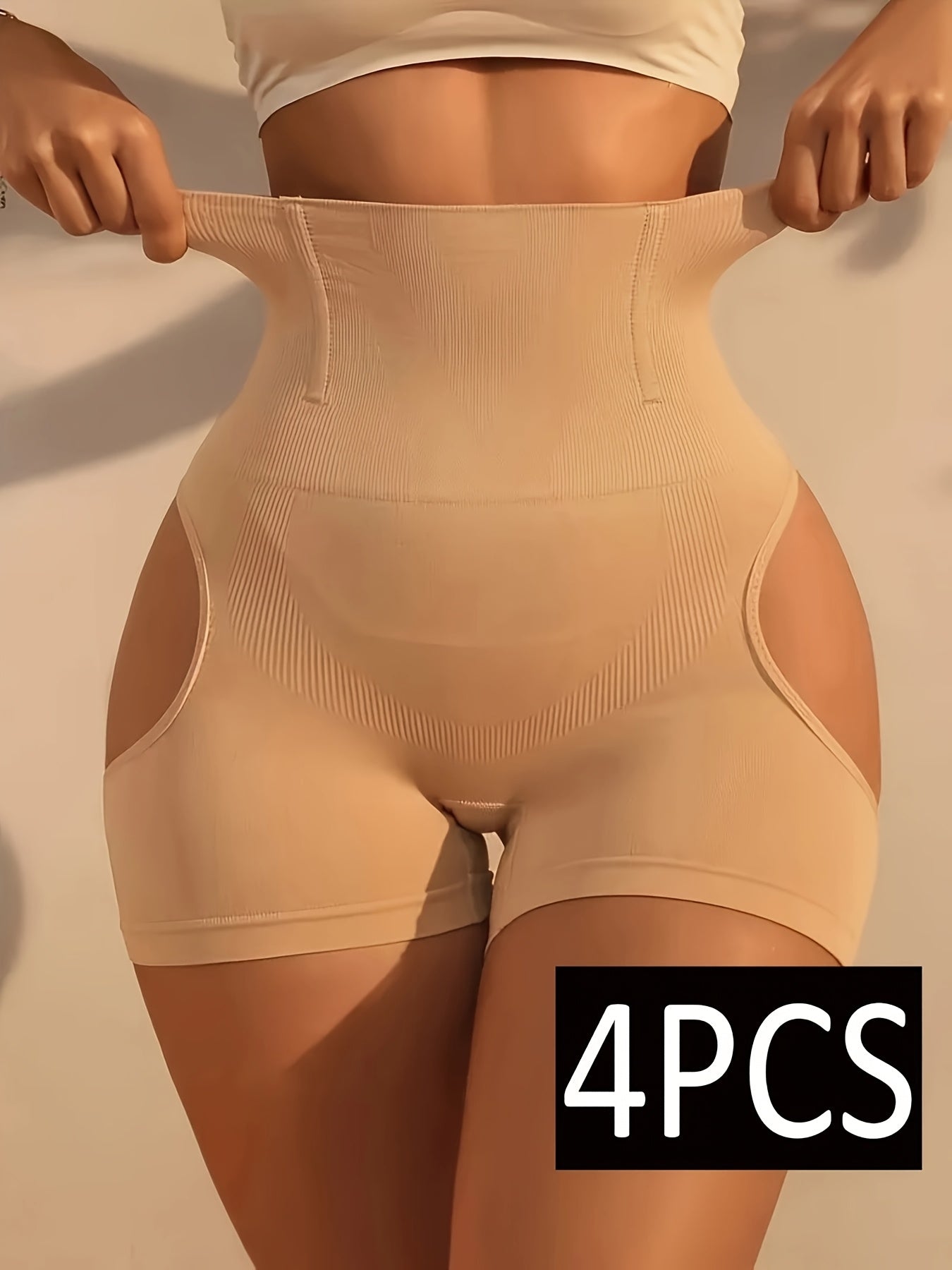 4pcs Black High Waist Shaping Panties, Tummy Control Compression Panties, Women'S Lingerie and Shapewear