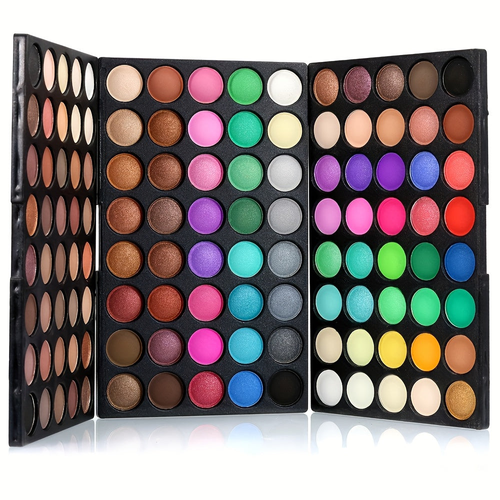 120 color eye shadow with 8 makeup brushes Multi color eye shadow plate Stage makeup Cosplay pearlescent matte multi color eye shadow, mother's day gift
