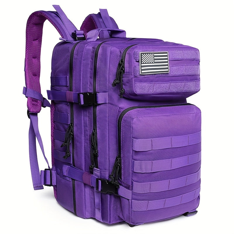 11.89gal Tactical Backpack for Women - Purple Outdoor Survival & Emergency Medical Rucksack with Multiple Compartments, MOLLE System, and Padded Shoulder Straps