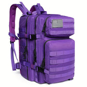 11.89gal Tactical Backpack for Women - Purple Outdoor Survival & Emergency Medical Rucksack with Multiple Compartments, MOLLE System, and Padded Shoulder Straps