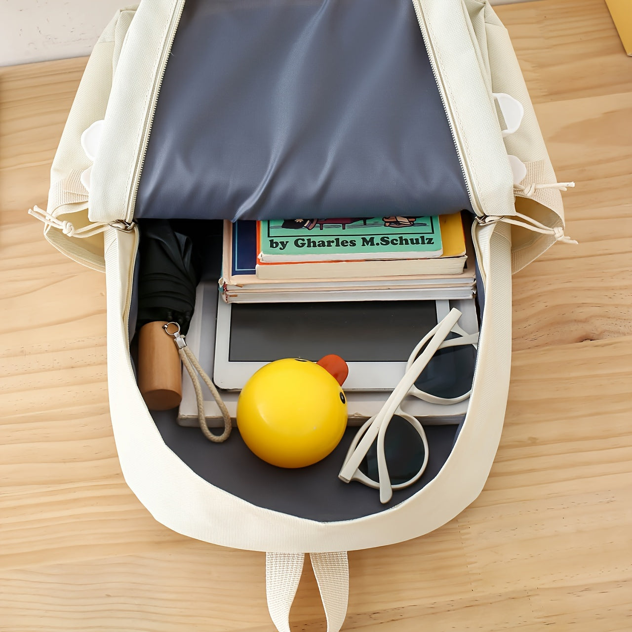 5 - Piece Set of Solid - Color Student Backpack Sets, Large - Capacity And Multifunctional, with Adorable Charms And Badges