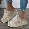 Women's Shoes 2024 Summer Hollow Out Thick Sole Plus Size Platform Sequin Casual Outdoor Sports Shoes