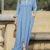 Women's Long Sleeve Shirt Dress - Casual Solid Color Polyester Button-Up with Woven Fabric, Adult All-Season Fashion Dress with Collar