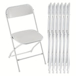 ANTONIA 20/10/8/6/4Set Stackable Plastic Folding Chair Pack with 350lb Steel Frame, Portable Outdoor Commercial Seat Perfect for Wedding, Party, Picnic, Dining, and Events Available in Classic White and Black