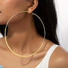 Women's 18K Gold Plated Large Hoop Earrings, Iron Material, All-Season Jewelry | Versatile for Daily Wear & Music Festivals | Elegant Statement Jewelry