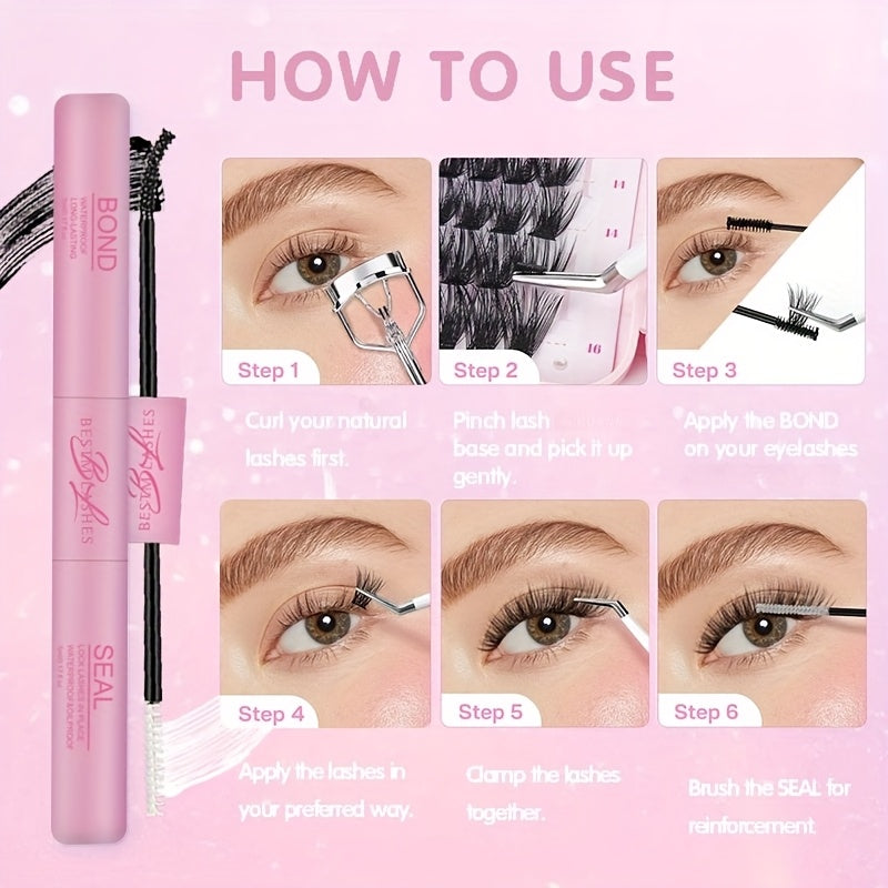 Multi-Style Lash Book Kit - Natural & Fluffy Mix Length Individual Lashes with Tweezer, Bond & Seal, Remover, Comfortable Wear At Home, Beginner-Friendly, Wispy, Dramatic Volume Lash Book Set Perfect Valentine's Day Gifts
