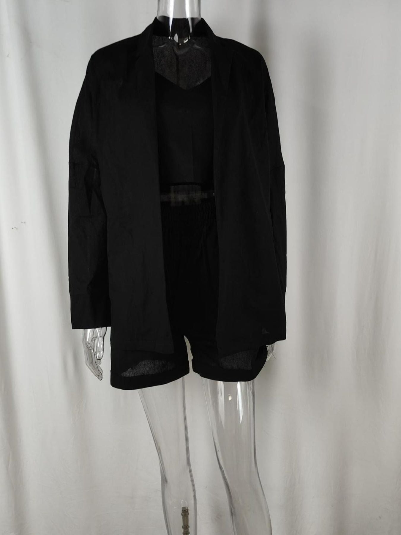 Women's Spring Summer Elegant Vest Blazer and Shorts 3-Piece Set for Casual Office Wear