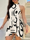Developing Popular New Digital Print Lace-Up Dresses for Women'S Fashion in Europe And America.