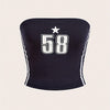 Number Print Tube Top, Casual Strapless Slim Fit Crop Top for Spring & Summer, Women's Clothing